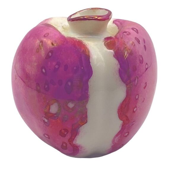 Vintage Arzberg Germany Porcelain Bud Vase Pink Cranberry White - Picture 1 of 9